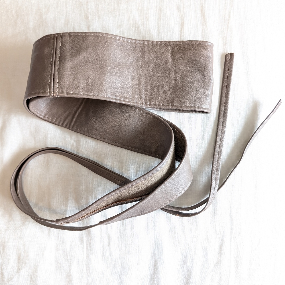Modcloth Taupe Faux Leather Wrap Belt